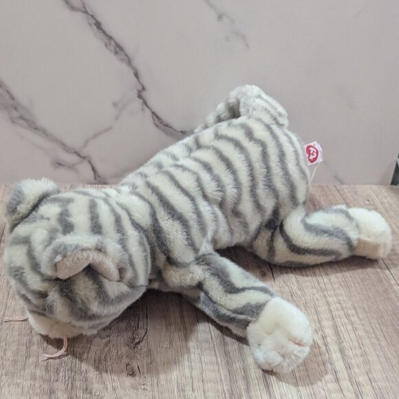 Ty Beanie Buddy SILVER the Cat Gray Striped Tabby Plush Stuffed Animal 1999 - Picture 6 of 9